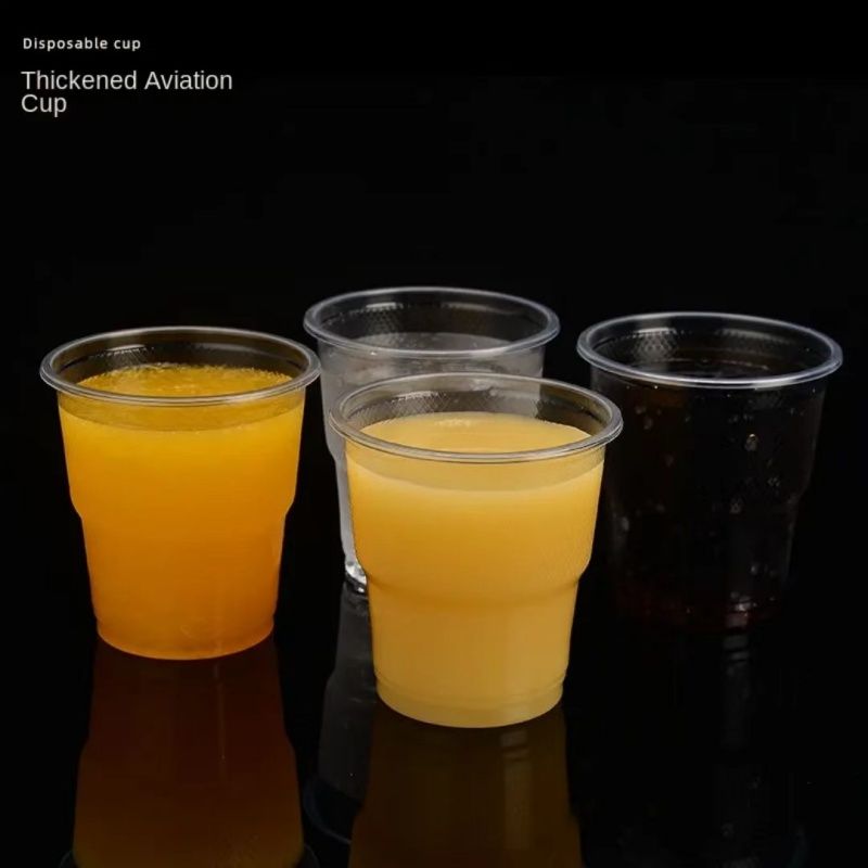 50PCS Disposable Thickened Plastic Cup，Home High Temperature And Low Temperature Resistance Transparent Small Aviation Cup ，Outdoor Picnic Birthday  Party Tableware 180ml Cups Supplies