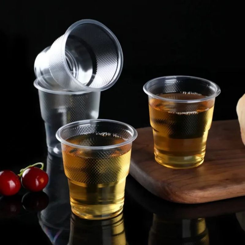 50PCS Disposable Thickened Plastic Cup，Home High Temperature And Low Temperature Resistance Transparent Small Aviation Cup ，Outdoor Picnic Birthday  Party Tableware 180ml Cups Supplies