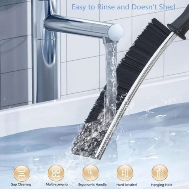 Household Gap Cleaning Brush， Hard Bristle Long Handle Cleaner Brush， For Window Tile Joints Dead Angle Shower Floor Lines，Cleaning Household Supplies