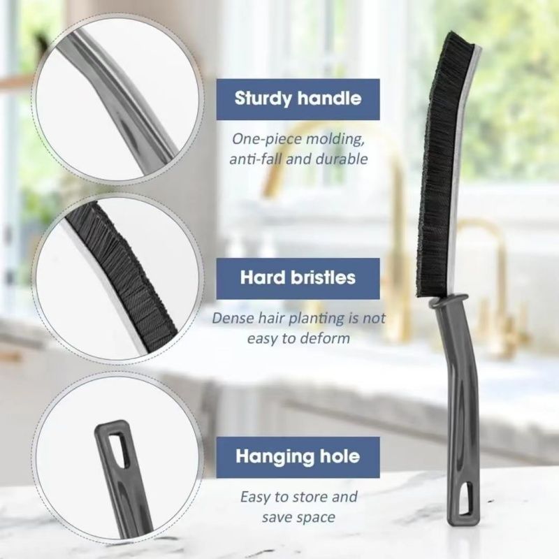 Household Gap Cleaning Brush， Hard Bristle Long Handle Cleaner Brush， For Window Tile Joints Dead Angle Shower Floor Lines，Cleaning Household Supplies