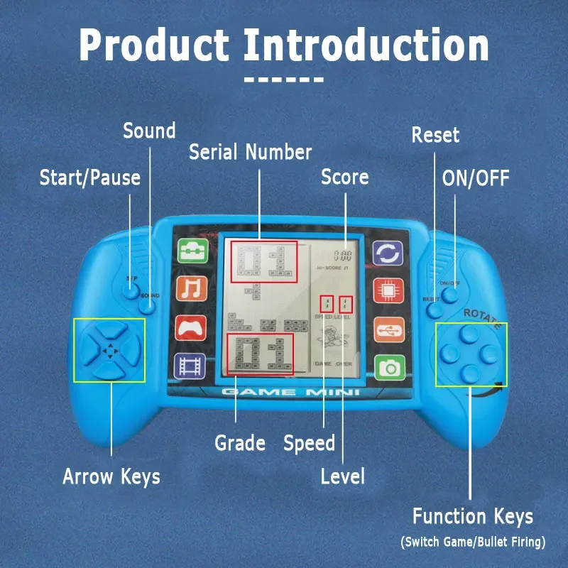 3.5 Inch Large Screen Pocket Handheld Game Players Classic Retro Game Machine Kids Children Electronic Toys Game Console