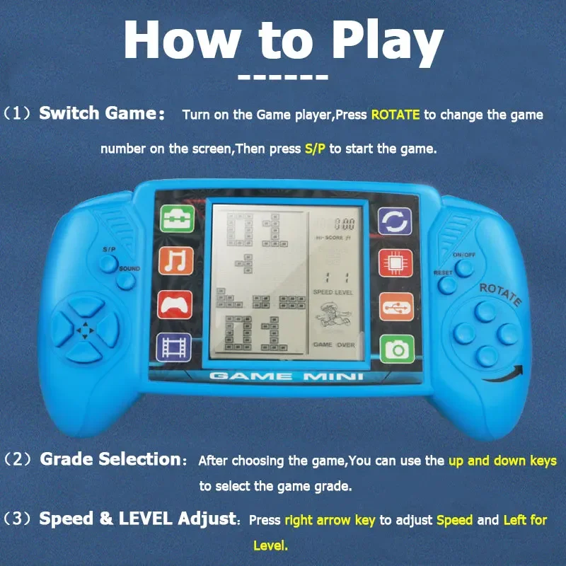 3.5 Inch Large Screen Pocket Handheld Game Players Classic Retro Game Machine Kids Children Electronic Toys Game Console