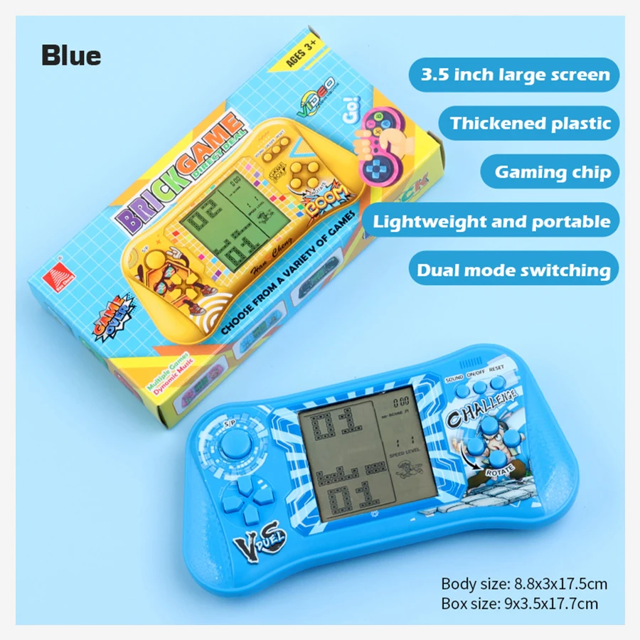 Classic Cube Elimination Handheld Game Console Player Children's Educational Toy Retro Large Screen Game Machine