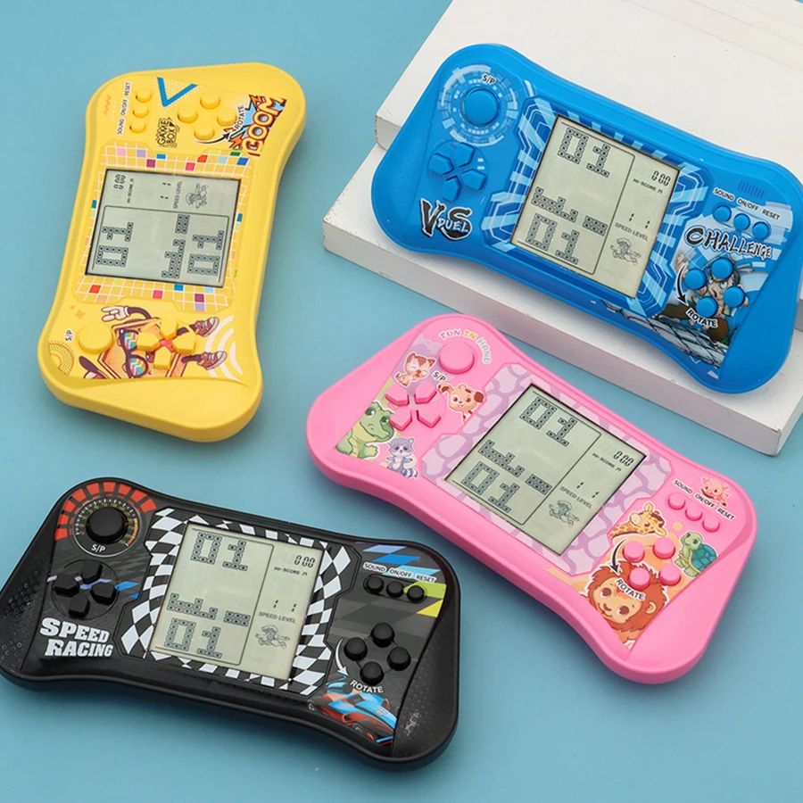 Classic Cube Elimination Handheld Game Console Player Children's Educational Toy Retro Large Screen Game Machine
