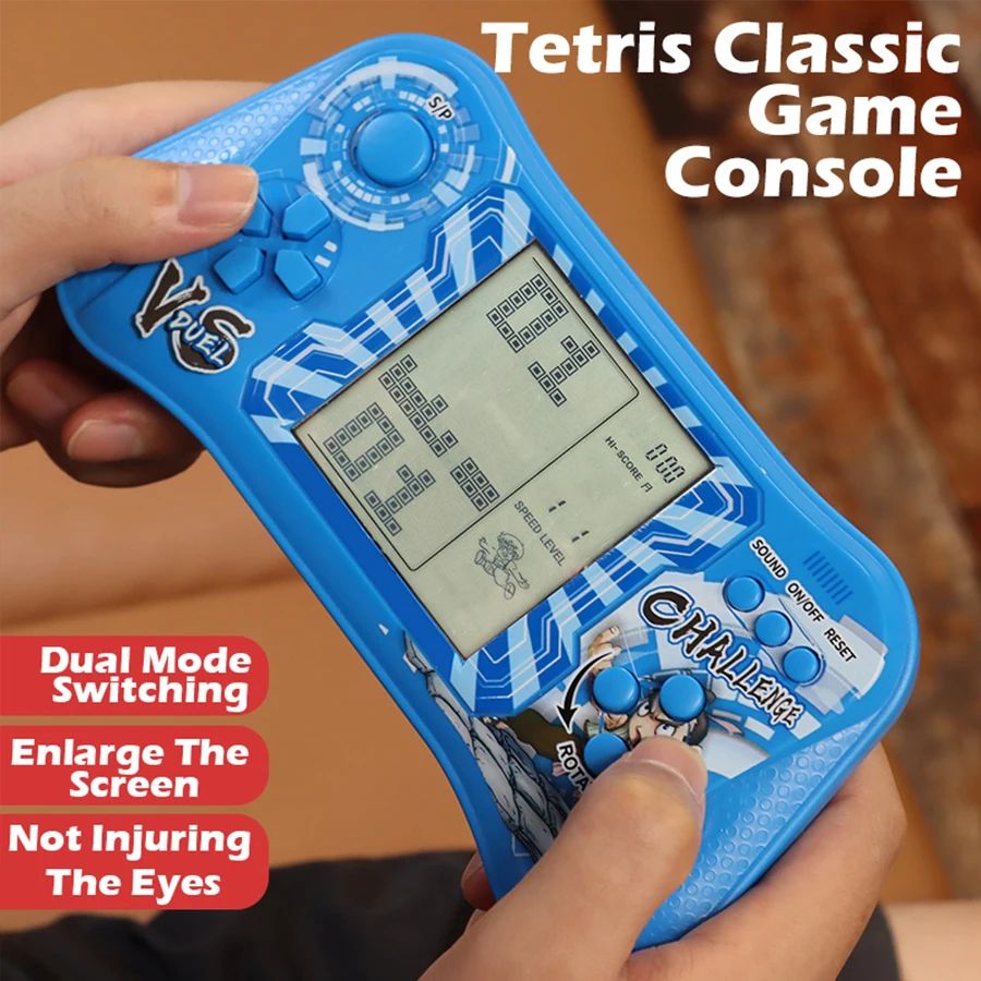 Classic Cube Elimination Handheld Game Console Player Children's Educational Toy Retro Large Screen Game Machine