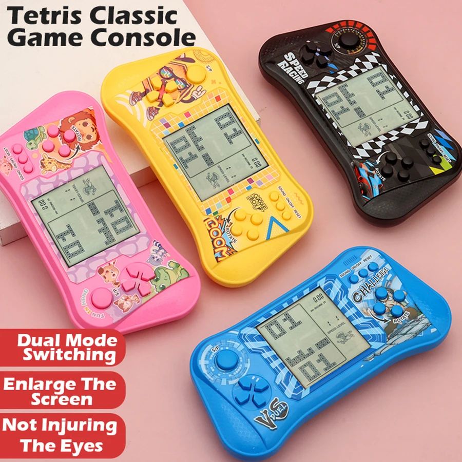 Classic Cube Elimination Handheld Game Console Player Children's Educational Toy Retro Large Screen Game Machine