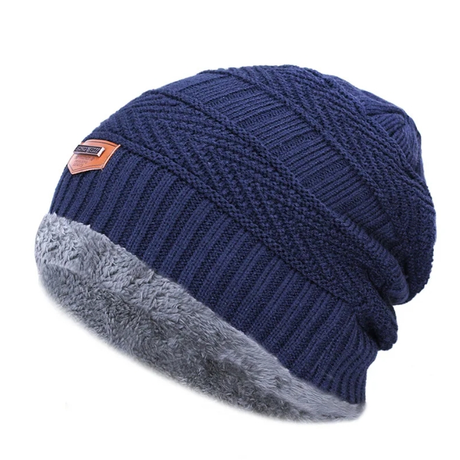 Men's and women's universal hat and neck two-piece set, winter plush insulation, men's ear protection, knitted hat, windproof sweater hat