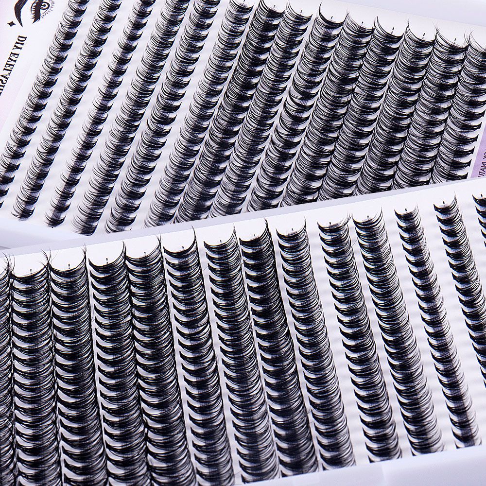 DIY sectional false eyelashes 14 rows with large capacity glue tweezers set eyelashes combination