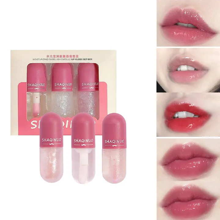 Triple-Pack Thermo-Changing Lip Gloss Set with Mesmerizing Shifting Sands Effect: Long-Lasting, Moisturizing, & Glossy for a Stunning Pout Every Day