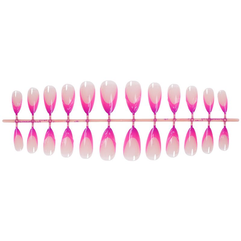 24 pieces hand-made 3D wear nail gradient French 3D finger fake nail Almond A removable nail nail Reusable Wearing Fake Nails Full  Artificial Flase Nails Decoration