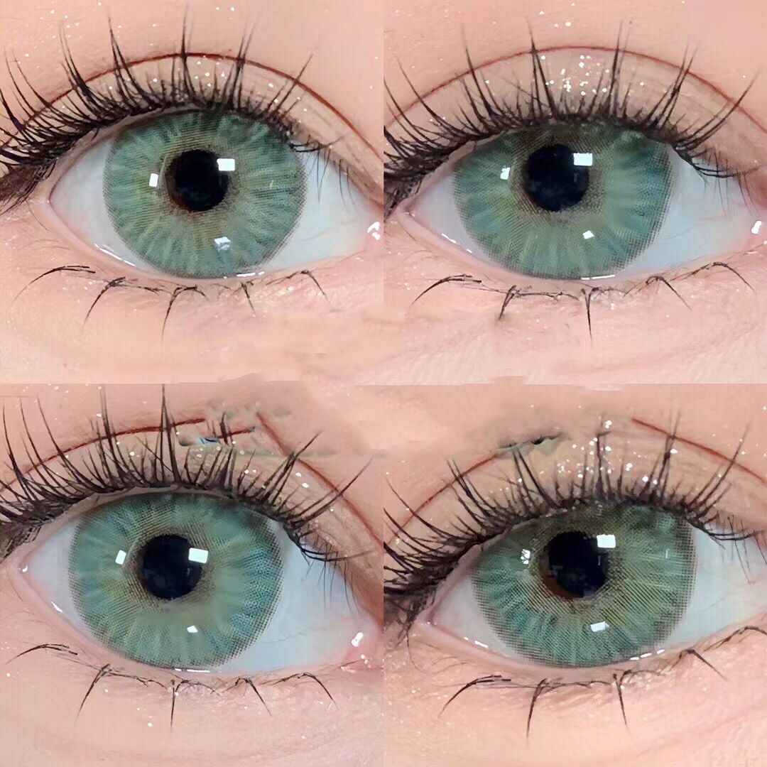 3psc Colored contact lens set Lenses Yearly Disposable Cosmetic Contacts Set with 60ml Care Solution & Storage Case Cosmetic
