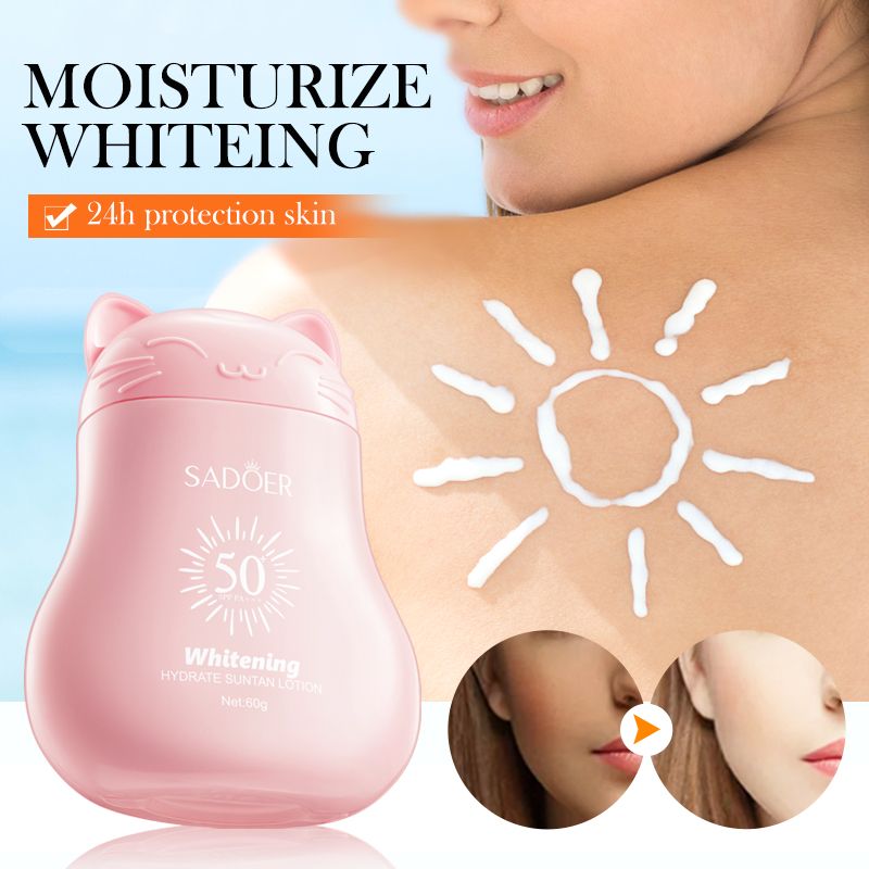 SADOER SPF 50 PA+++ Ultra-Hydrating  Facial Body Sunscreen Milk: No White Cast, Advanced Brightening & Soothing Protection for Dark Skin Tones