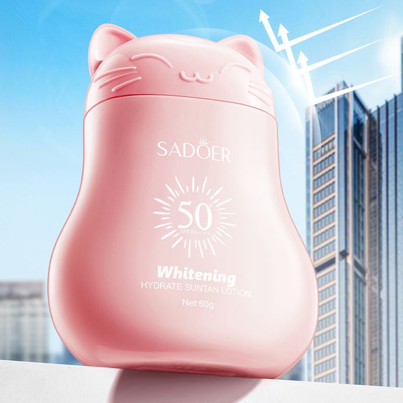 SADOER SPF 50 PA+++ Ultra-Hydrating  Facial Body Sunscreen Milk: No White Cast, Advanced Brightening & Soothing Protection for Dark Skin Tones
