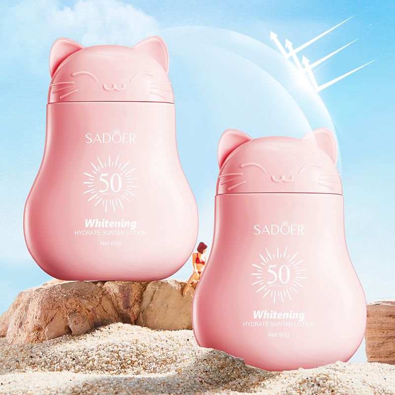 SADOER SPF 50 PA+++ Ultra-Hydrating  Facial Body Sunscreen Milk: No White Cast, Advanced Brightening & Soothing Protection for Dark Skin Tones