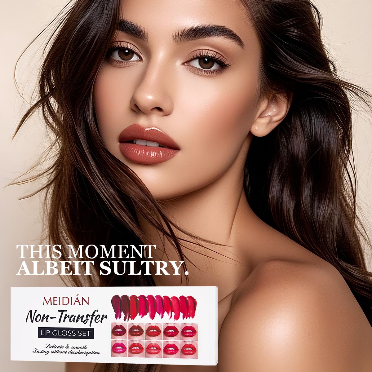 🔥 10-Piece Set Waterproof Smudge-Proof Long-Lasting Velvet Matte Lip Gloss Set Waterproof Non-Stick Lip Gloss Lipstick Set Nairobi Beauty Supply