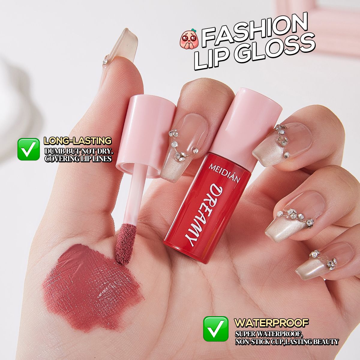 🔥 10-Piece Set Waterproof Smudge-Proof Long-Lasting Velvet Matte Lip Gloss Set Waterproof Non-Stick Lip Gloss Lipstick Set Nairobi Beauty Supply