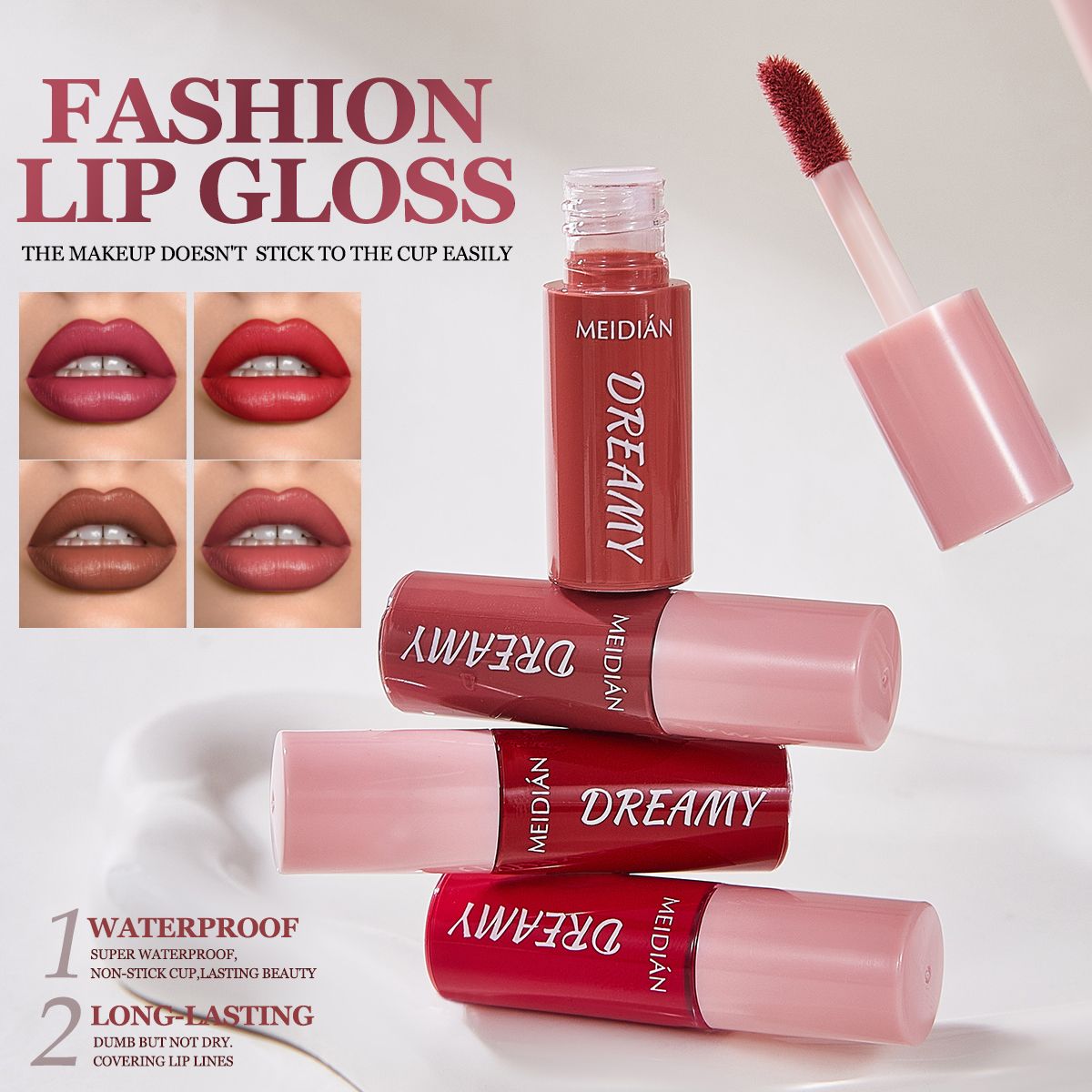 🔥 10-Piece Set Waterproof Smudge-Proof Long-Lasting Velvet Matte Lip Gloss Set Waterproof Non-Stick Lip Gloss Lipstick Set Nairobi Beauty Supply