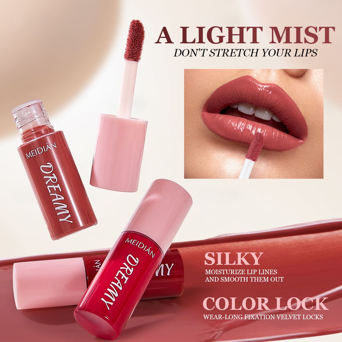 🔥 10-Piece Set Waterproof Smudge-Proof Long-Lasting Velvet Matte Lip Gloss Set Waterproof Non-Stick Lip Gloss Lipstick Set Nairobi Beauty Supply