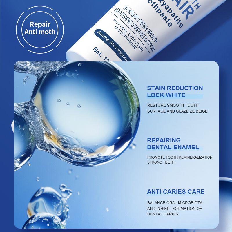 Hydroxyapatite Toothpaste for Enamel Protection & Tooth Strengthening, Gentle Mint for Sensitive Teeth, Daily Oral Care for Fresh Breath 120g