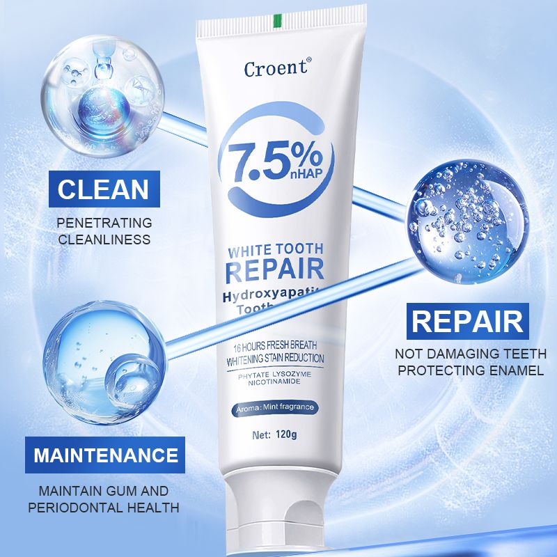 Hydroxyapatite Toothpaste for Enamel Protection & Tooth Strengthening, Gentle Mint for Sensitive Teeth, Daily Oral Care for Fresh Breath 120g