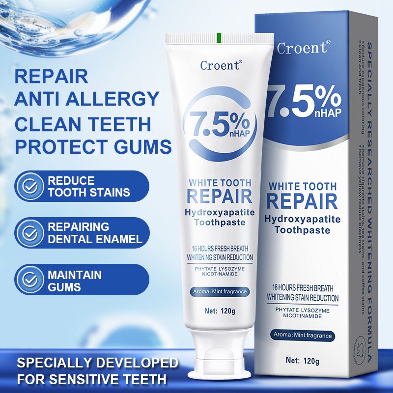 Hydroxyapatite Toothpaste for Enamel Protection & Tooth Strengthening, Gentle Mint for Sensitive Teeth, Daily Oral Care for Fresh Breath 120g