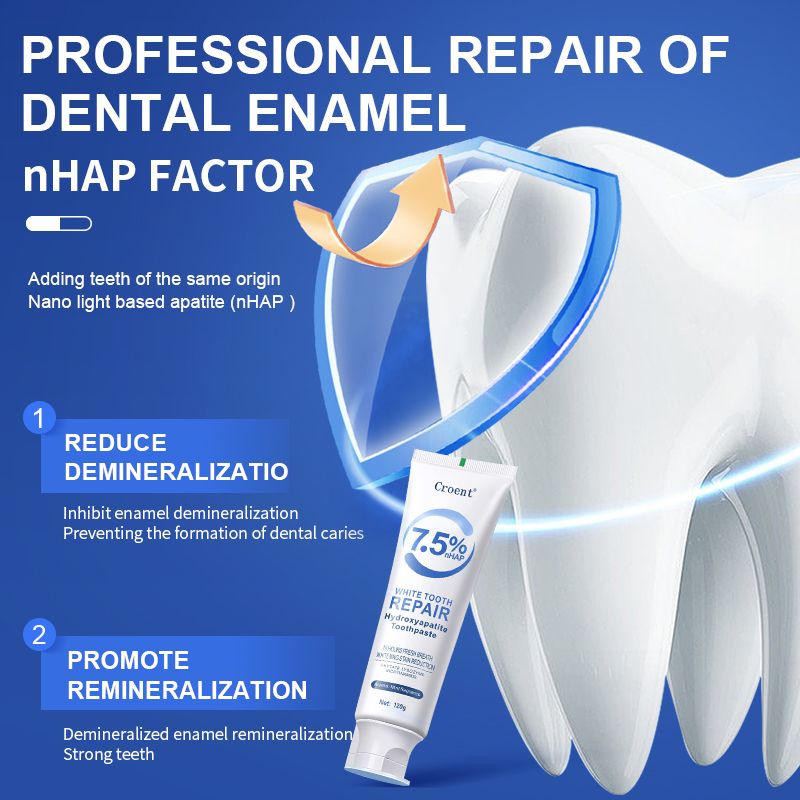 Hydroxyapatite Toothpaste for Enamel Protection & Tooth Strengthening, Gentle Mint for Sensitive Teeth, Daily Oral Care for Fresh Breath 120g
