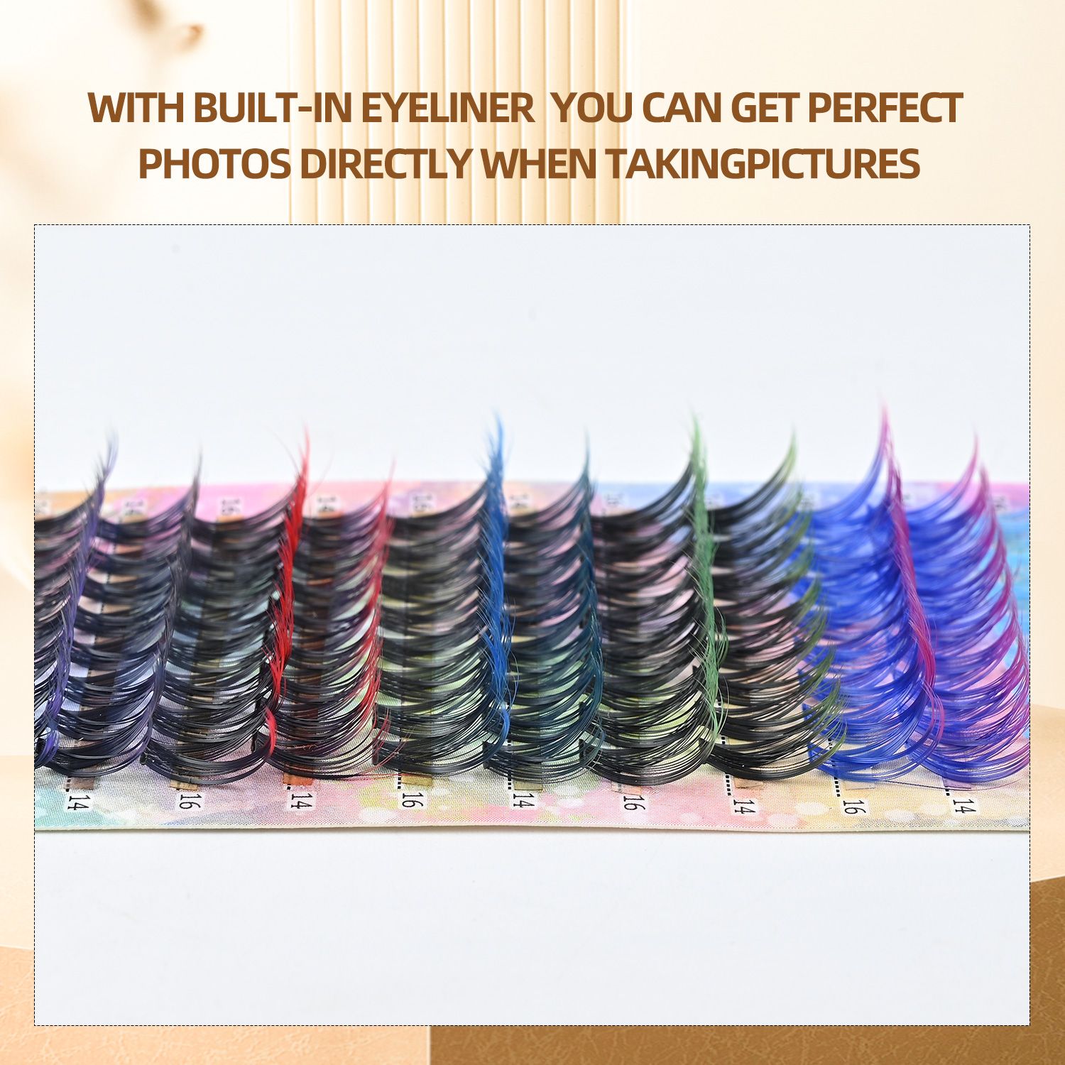 Sectioned false eyelashes, colorful, thick, large capacity, mixed packaging, blooming, soft, natural, creative eyelashes
