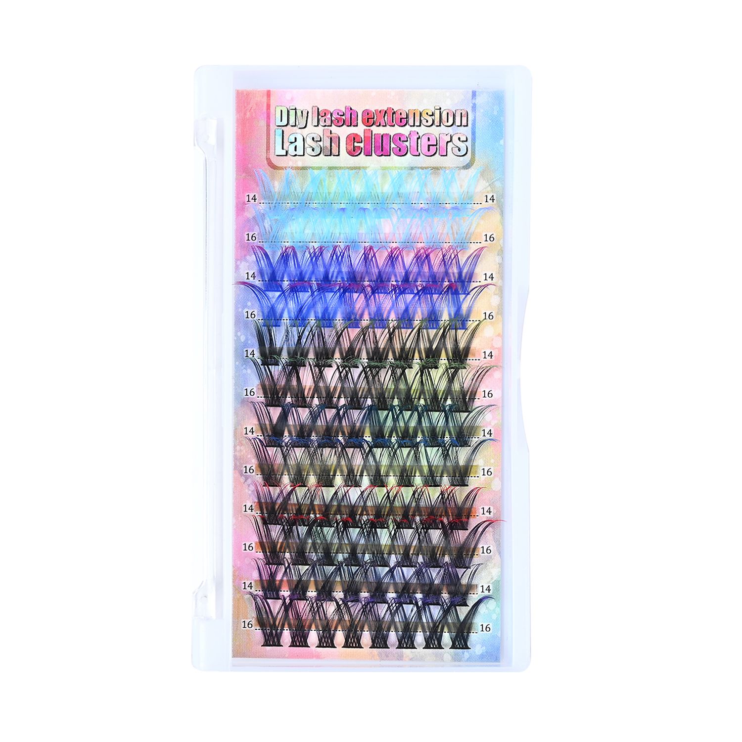 Sectioned false eyelashes, colorful, thick, large capacity, mixed packaging, blooming, soft, natural, creative eyelashes