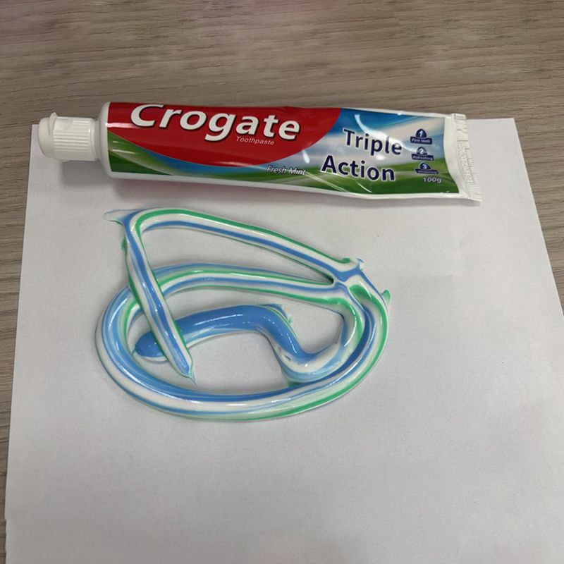 Crogate Mint Toothpaste for Fresh Breath - Triple Color100g & White Options150g, Enamel Strengthening, Plaque Removal Daily Oral Care Strengthen Enamel & Fight Cavities