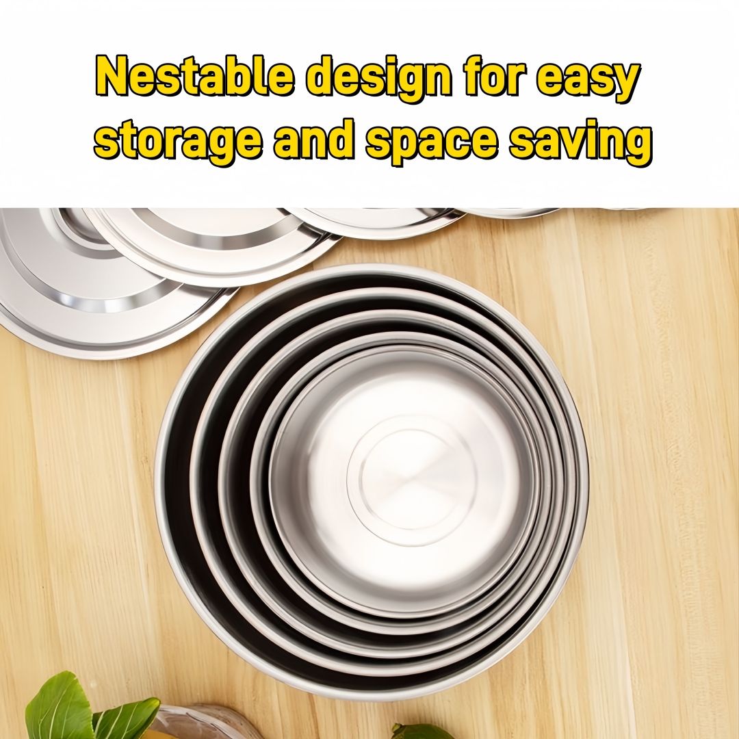 TikTok Recommended 5PCS Deep Stainless Steel Sufuria Set with Lids – All Stove Compatible, Multi‑Use for Cooking, Steaming & Storage