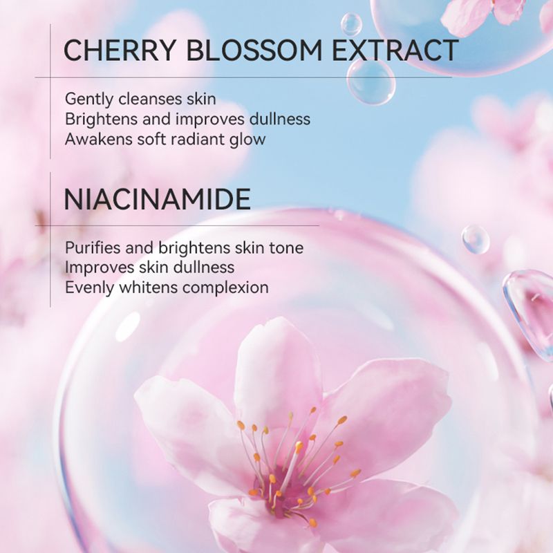KORMESIC Sakura Shower Gel – Infused with Niacinamide & Sodium Hyaluronate to Purify, Brighten, Even Tone & Lock in Moisture