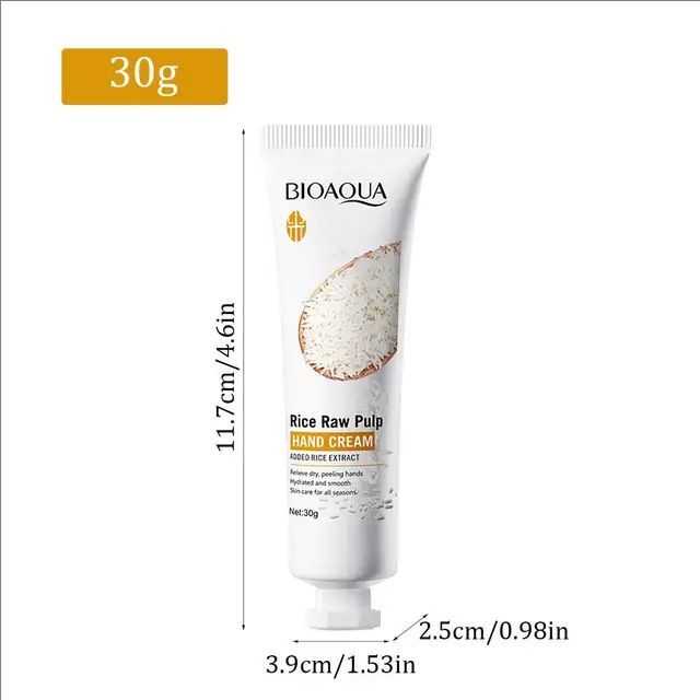Rejuvenating Hand Cream Rice Raw Pulp Hydration Hand Cream Moisturizer 30g Ultra Moisturizing Hand Cream For Women Rough Hands