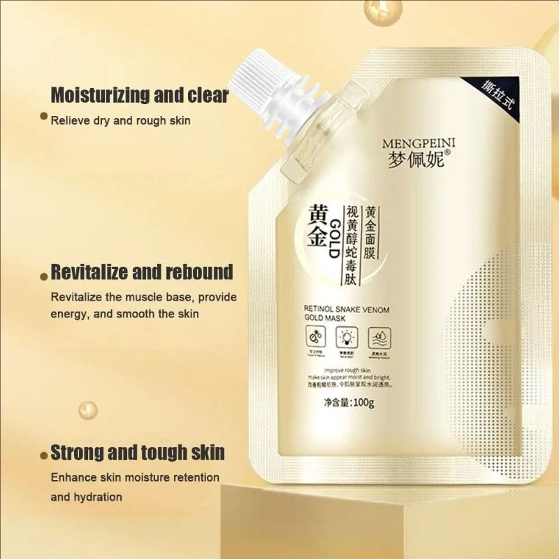 New High-end Retinol Snake Venom Peptide Gold Mask 100g Moisturizing Firming Brightening Anti-aging SkinCare Clear Oil Care Mask