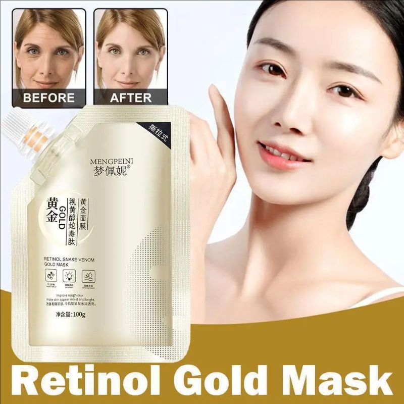 New High-end Retinol Snake Venom Peptide Gold Mask 100g Moisturizing Firming Brightening Anti-aging SkinCare Clear Oil Care Mask