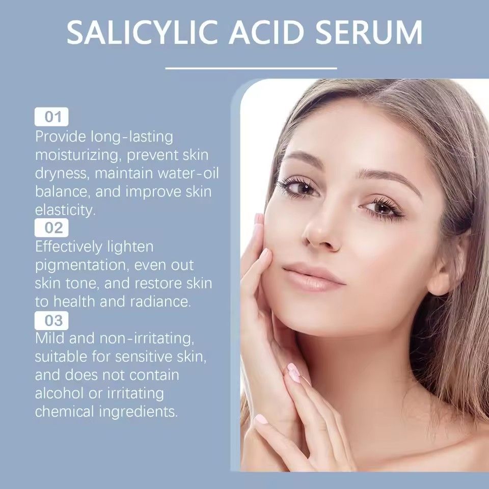 Salicylic Acid Serum Anti Acne Reduce Breakouts Fading Blemishes Shrink Pores Smoothing Repairing Pimples Removal Facial Essence