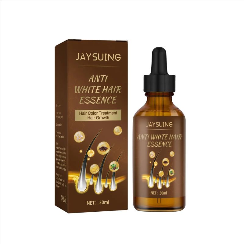 Jaysuing Anti White Hair Serum Gray To Black Repair Scalp Nourish Hair Blacken Serum Reduce Gray Hair Darkening Growth Essence