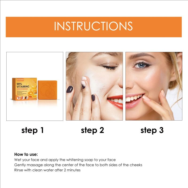 Vitamin C Handmade Soap Body Brightening Oil Control Smooth Soft Skin Moisturizing Exfoliating Anti Mite Facial Cleansing Soap