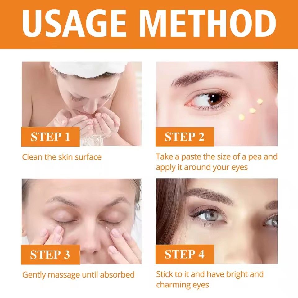 Firming Eye Cream Fades Fine Lines Anti Dark Circles Wrinkle Remove Puffiness Brighten Tumeric Vitamin C Booster Eye Care Cream