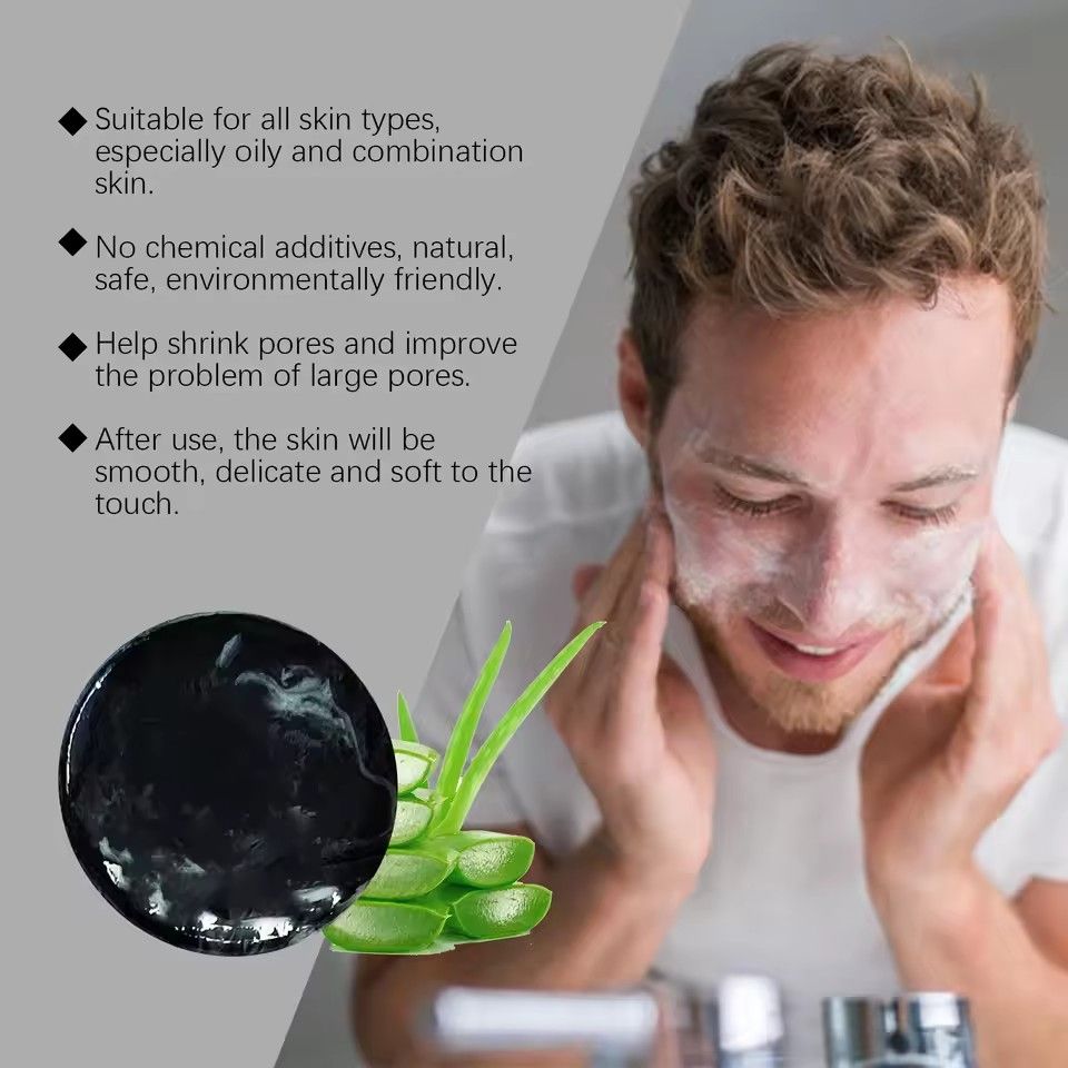 Volcanic Mud Soap Deeply Cleansing Pimples Blackheads Remover Soothing Moisturizing Pores Gentle Exfoliation Facial Clean Soap