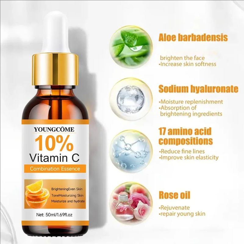 Vitamin C Facial Essence Contains Hyaluronic Acid Dark Spot Remover Repair Anti-aging Essence Facial Skin Care Repair Collagen