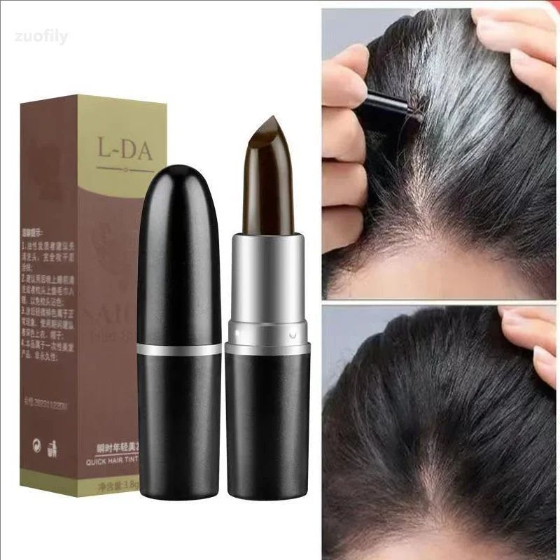 One-Time Hair Dye Pen Instant Gray Root Coverage Hair's Color Cream Stick Black Brown Fast Temporary Cover Up White Hair Pen 1pc