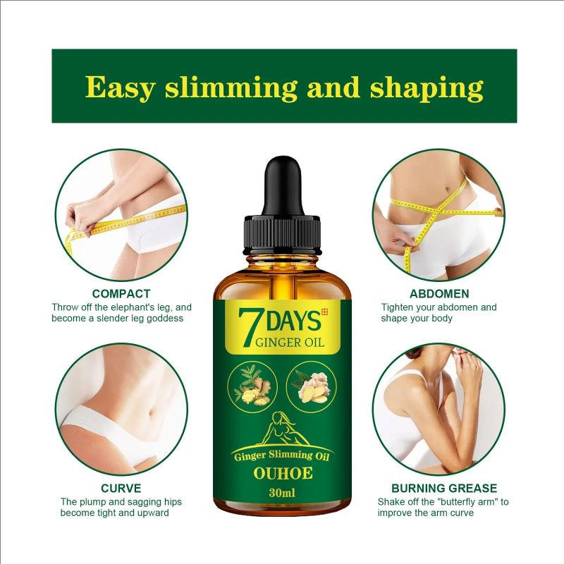 Ginger Slimming Oil Fast Burning Fat Thin Belly Thigh Full Body Shaping Anti Cellulite Weight Loss Massaging Essential Oil 30ml