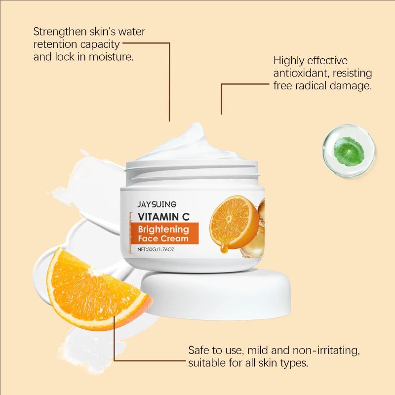 Vitamin C Face Cream Improve Dullness Lightening Anti-Wrinkle Firming Fine Lines Moisturizing Refreshing Brightening Skin Care