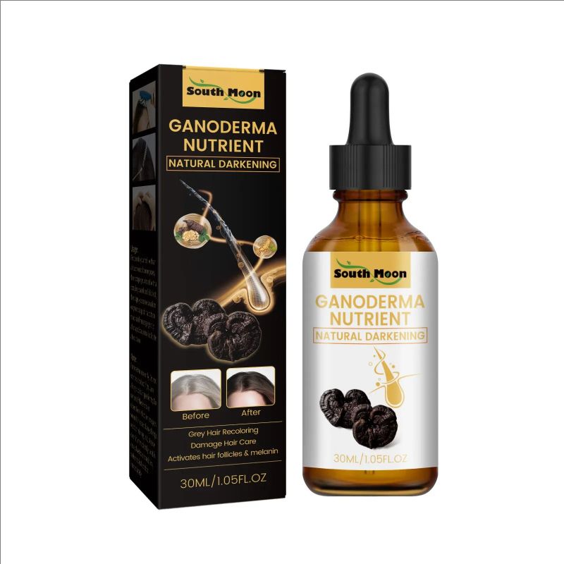 Ganoderma Nutrient Natural Hair Recoloring Damage Hair Care Activates Hair Follicles Melanin Hair Repair Massage Essence Liquid