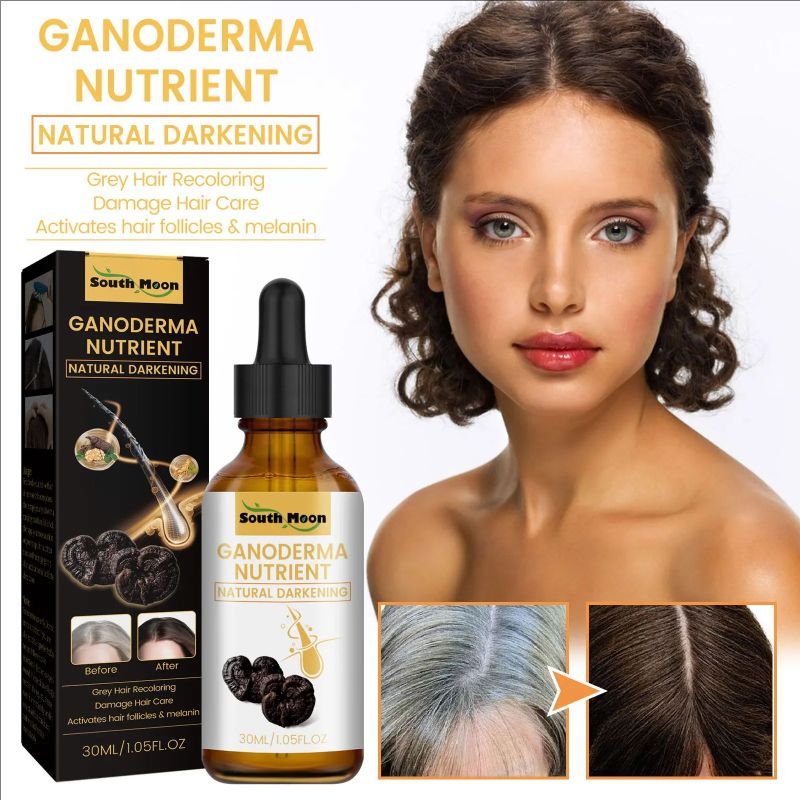 Ganoderma Nutrient Natural Hair Recoloring Damage Hair Care Activates Hair Follicles Melanin Hair Repair Massage Essence Liquid