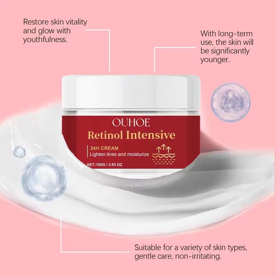 Retinol Face Cream Firming Lift Shrink Pores Fade Fine Lines Smooth Nourishing Brighten Moisturizer Anti-Drying Repair Skin Care