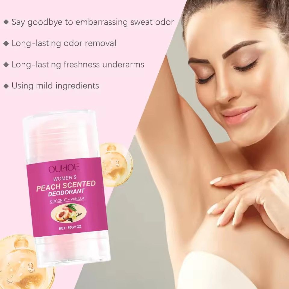 Peach Scented Deodorant Cream Remove Odor Eliminate Underarms Smell Stop Sweating Lasting Aroma Refreshing Anti Body Odor Stick