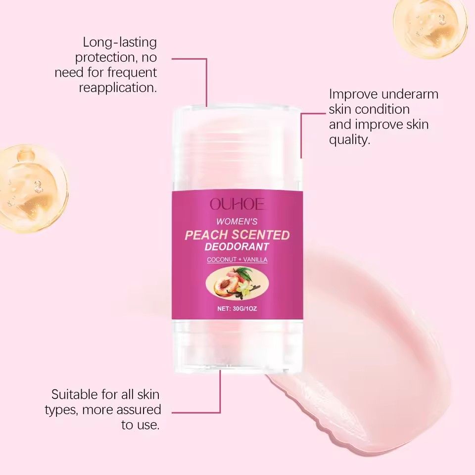 Peach Scented Deodorant Cream Remove Odor Eliminate Underarms Smell Stop Sweating Lasting Aroma Refreshing Anti Body Odor Stick