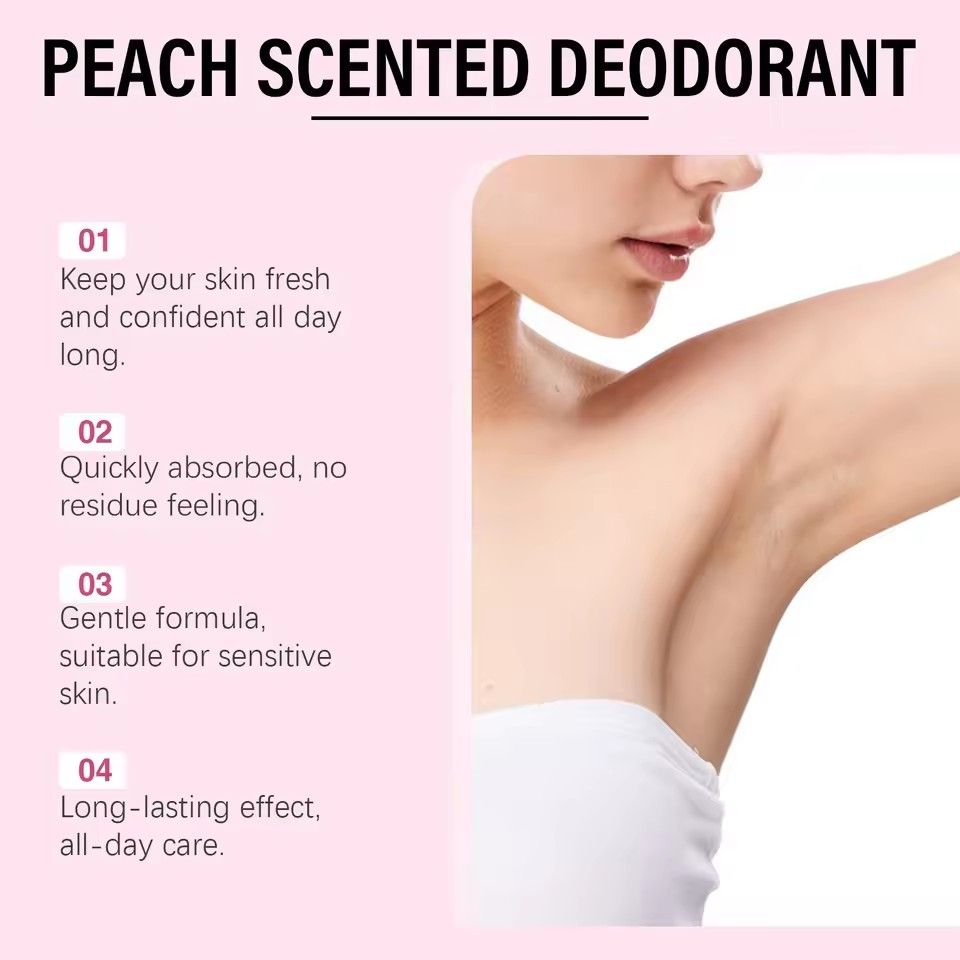 Peach Scented Deodorant Cream Remove Odor Eliminate Underarms Smell Stop Sweating Lasting Aroma Refreshing Anti Body Odor Stick