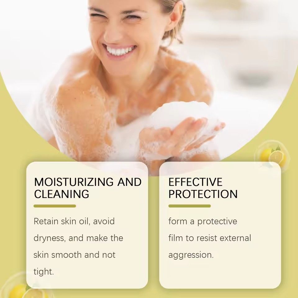 Body Cleansing Soap Bar Moisturizing Brightening Tighten Pore Smooth Lightening Glowing Skin Oil Control Natural Lemon Sage Soap